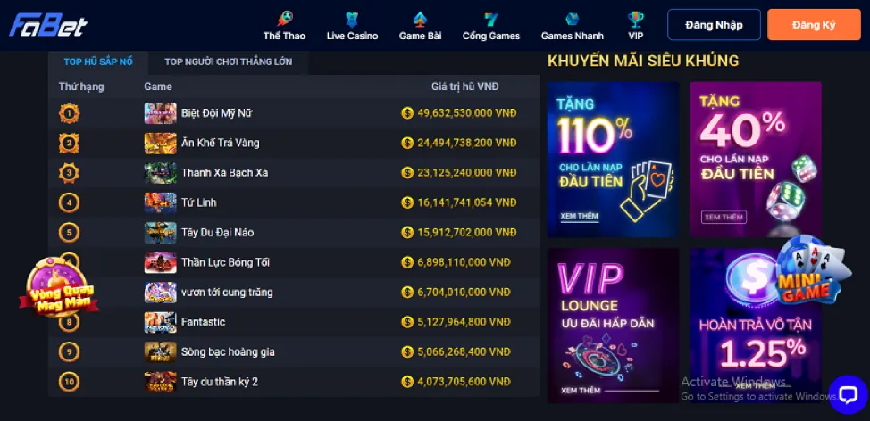 Giao diện nền tảng 33wwin code với đa dạng trò chơi